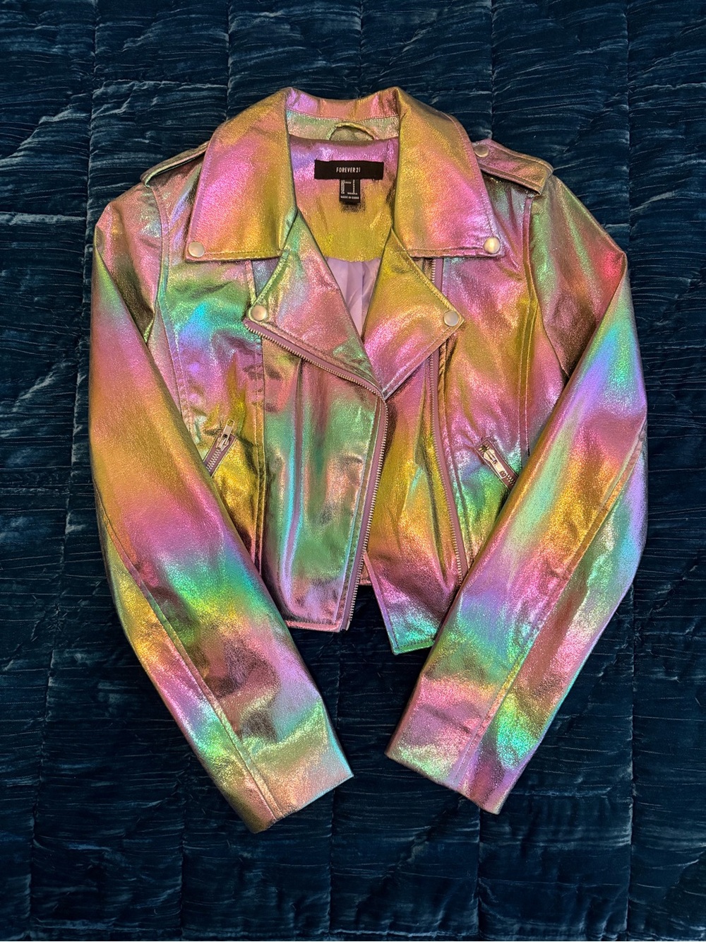 Iridescent/Rainbow Moto Jacket